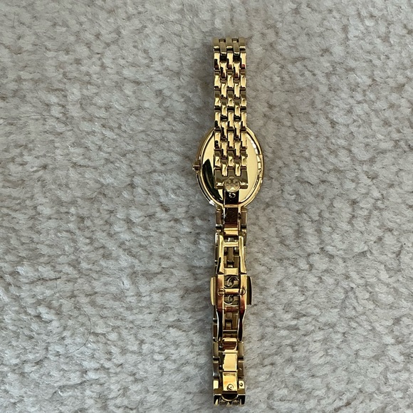 BEAUTIFUL TORY BURCH MOTHER OF PEARL PAVE EMBELLISHED GOLD TONE WATCH - Picture 14 of 16